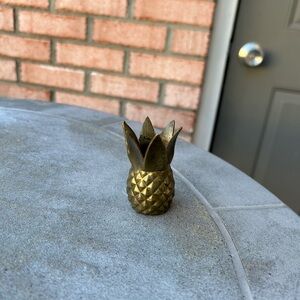 Vintage Miniature Brass Pineapple Candle Holder Decorative Accent